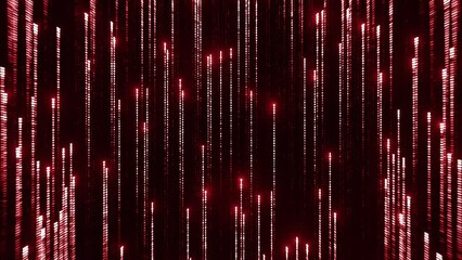 Poster - Red and purple beams of light. Design. A black background on which fireworks scatter and are illuminated in different colors in 3d.