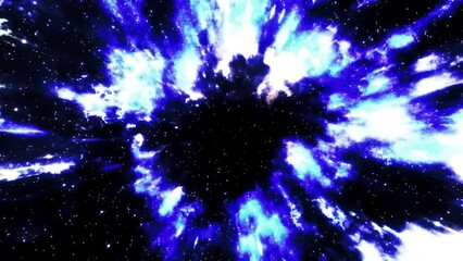 Poster - Abstract outer space background with spreading space energy of a glowing star. Motion. Endless cosmic pattern.