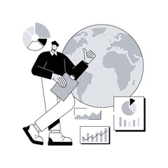 Poster - Environment data analytics abstract concept vector illustration. Digital environmental analytics, eco data technology, environmental topics, earth observation, global business abstract metaphor.