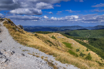 Sticker - Footpath to Stoletov peak on Shipka Pass in Balkan Mountains, Bulgaria