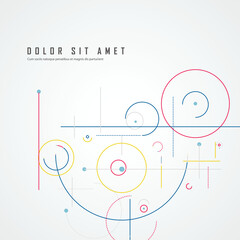 Poster - Abstract illustration. Circular elements in creative pattern with abstract geometric objects. Modern vector design digital dots and dotted circles