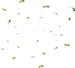 congratulatory background with green confetti on white background. Vector illustration