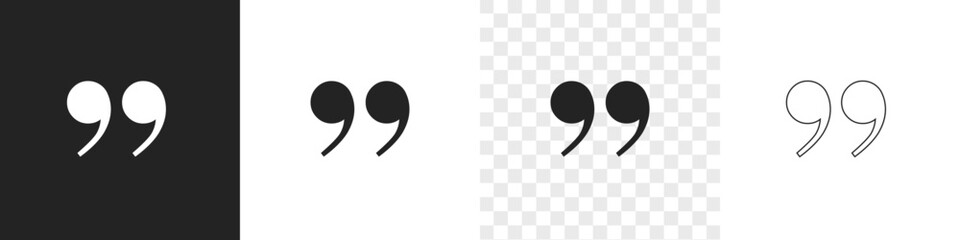 set of quote mark, quotes icon, sign, symbol, emblem. ditto marks icon set. quotation marks. dialogu