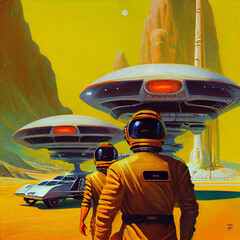 Wall Mural - 1970s pulp science fiction book cover art!