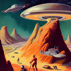 Wall Mural - 1970s pulp science fiction book cover art!