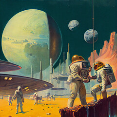 Wall Mural - 1970s pulp science fiction book cover art!