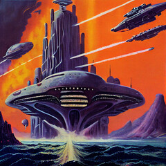 1970s pulp science fiction book cover art!