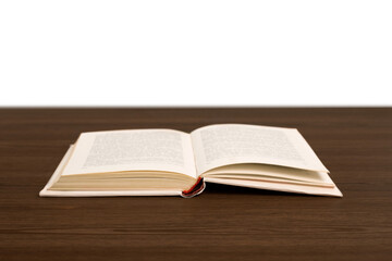 Wall Mural - open book on table on blurred background