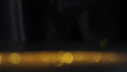 Poster - Abstract golden texture in blurry light for background animation. Glitter pattern for video effect, transition and overlay