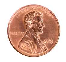 One Penny Currency Money Coin