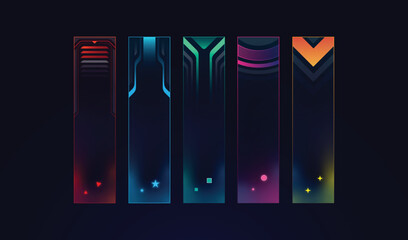 Hud game element futuristic tech screen template with text