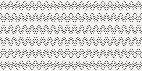 Poster - Wavy black lines, three in a row. For interiors and prints, decorations and stylish designs.
