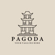 © Sypit08 - Pagoda line art logo, icon and symbol, vector illustration design