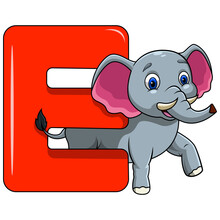 Illustration Of E Letter For Elephant