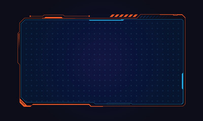 Abstract futuristic background of glowing technology sci fi frame hud ui