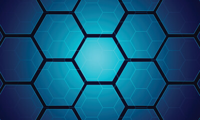 Sticker - Blue tech hexagonal pattern design