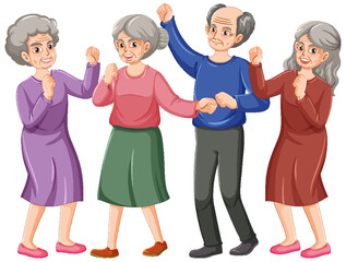 Canvas Print - Happy senior people group
