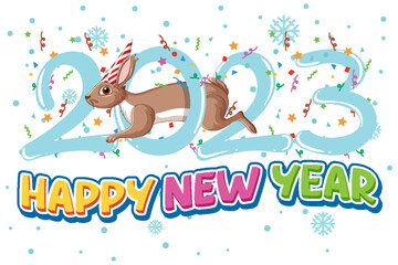 Wall Mural - Happy New Year 2023 text for banner design