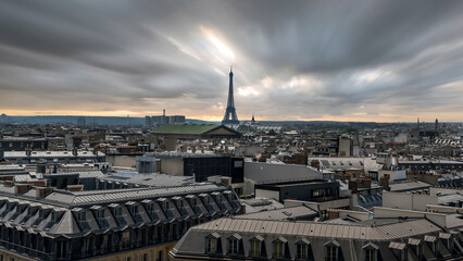 Magical view of Paris from Lafayette Store