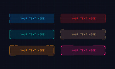 Hud ui gui futuristic frame user interface screen elements set