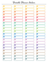 Colorful Labels Stickers, Printable Sheet For Daily Monthly Planner, Scrapbooking