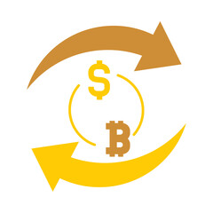 Sticker - bitcoin and money exchange