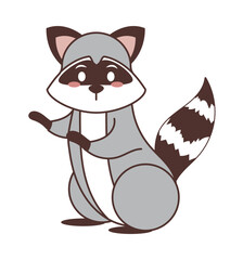 Wall Mural - cute raccoon icon