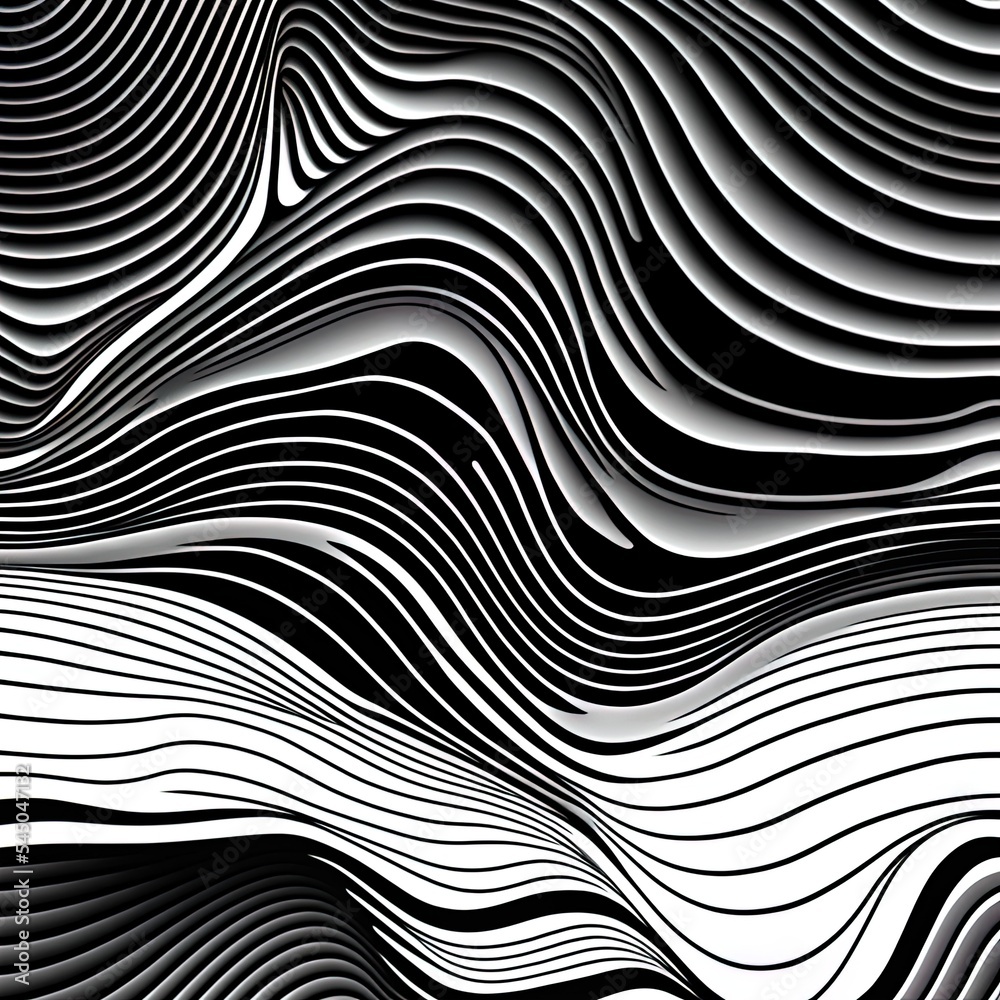 Abstract black and white waves background. Template design Stock ...