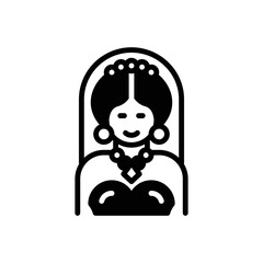 Black solid icon for bridal