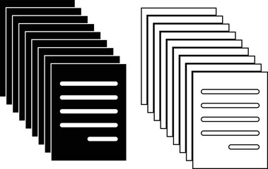 Aufkleber - paper document icon on white background. Stacked of financial documents symbol. contract documents pile sign. flat style.