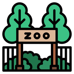 Wall Mural - zoo park town building icon