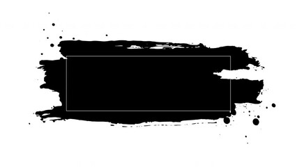 Poster - Abstract black brush stroke animation for text effect. Rough ink stroke movement in Chinese style for video overlay and  copy space. Rough paint in lower third frame 