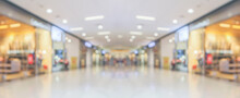 Abstract Blur Modern Shopping Mall Interior Background