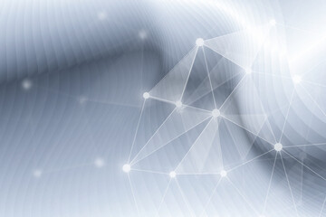 Poster - With point, line and surface abstract silver gray ripple technology texture background