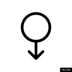 Poster - Male Gender symbol vector icon in line style design for website design, app, UI, isolated on white background. Editable stroke. Vector illustration.
