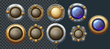 Round Frames Of Various Colors And Materials Vector Illustration