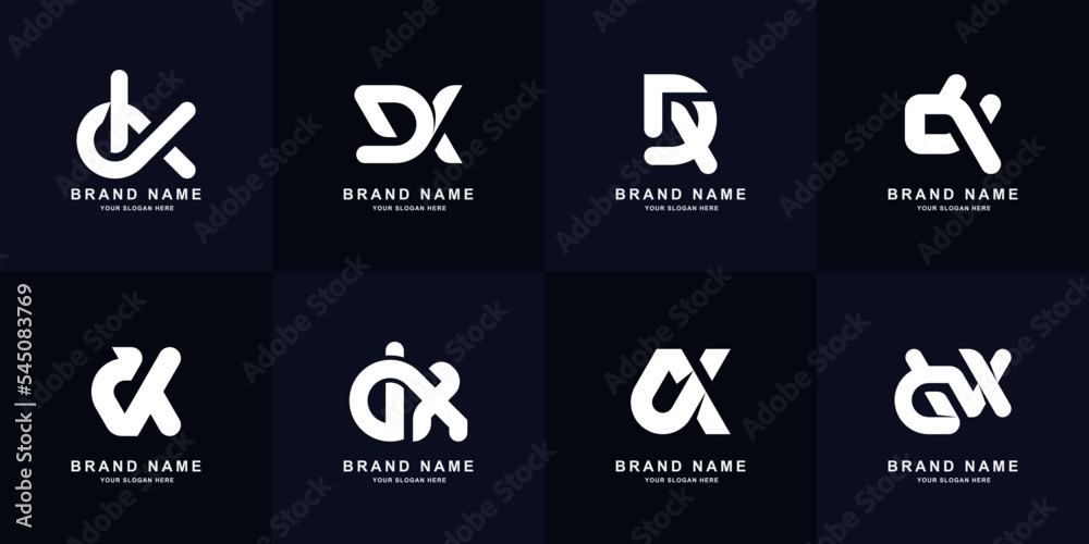 Collection letter DX or XD monogram logo design Stock Vector | Adobe Stock