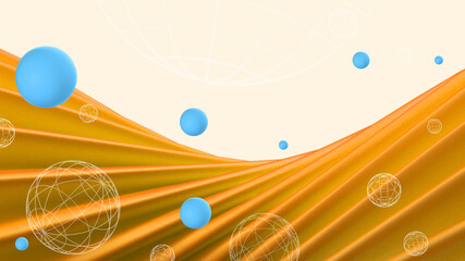 Aufkleber - Abstract Background. Metaverse Internet network Technology and Geometric Shape with connection concept. cyber Space ,Geometric Shape , digital, banner, website -3d Rendering