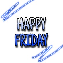 Title: Illustration Of Happy Friday Blue Text Written On White Background With Neon Effect