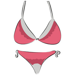 Sticker - Bikini Hand Drawn Vector Icon