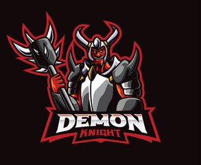 Wall Mural - Devil knight mascot logo design