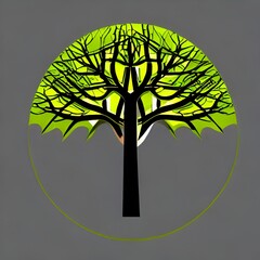 Wall Mural - Illustrated Logo of a tree - digital creation