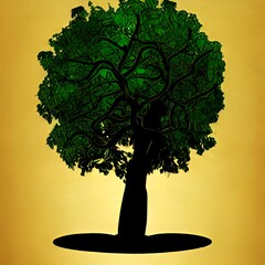 Wall Mural - Illustrated Logo of a tree - digital creation