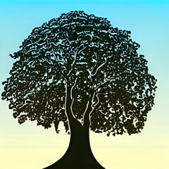 Wall Mural - Illustrated Logo of a tree - digital creation