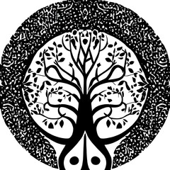 Wall Mural - Illustrated Logo of a tree - digital creation