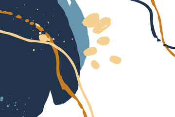 Poster - Premium and elegance design element. Minimalist brush stroke composition for ornament in vintage style. 