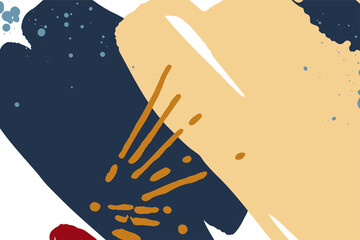Poster - Premium and elegance design element. Minimalist brush stroke composition for ornament in vintage style. 