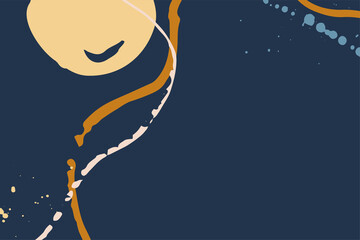 Poster - Premium and elegance design element. Minimalist brush stroke composition for ornament in vintage style. 