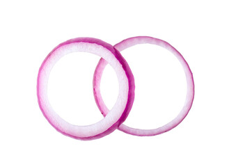 Wall Mural - Sliced red onion rings isolated on transparent png