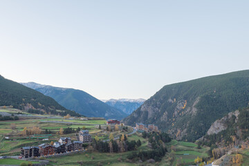 Cityscape of Canillo in Autumn. Canillo, Andorra.